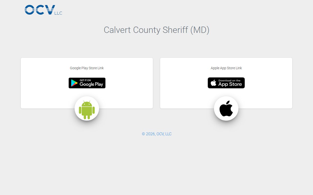 Calvert County official inmate search app entry